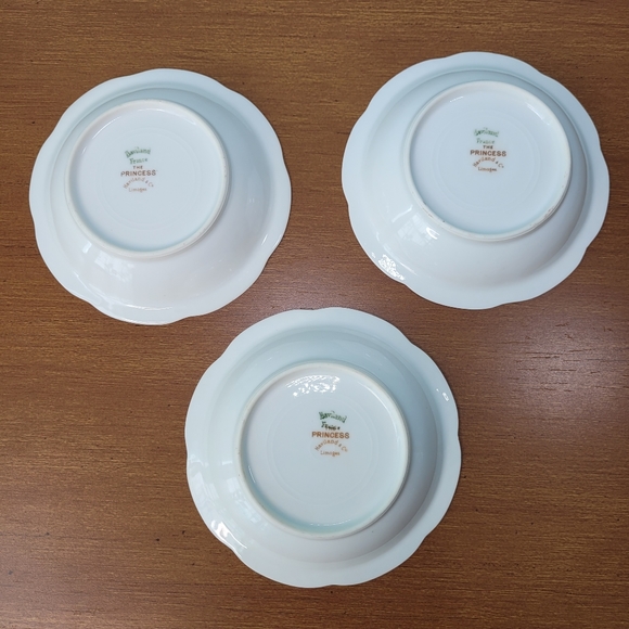 Haviland The Princess Rimmed Fruit Dessert Sauce Bowl Limoges France Lot of 3 - Picture 8 of 9